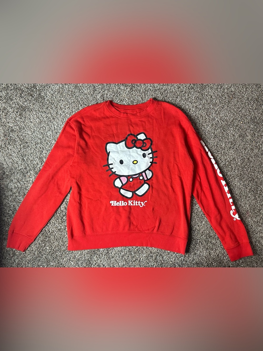 Hello Kitty Red Crewneck Sweatshirt with Front Graphic